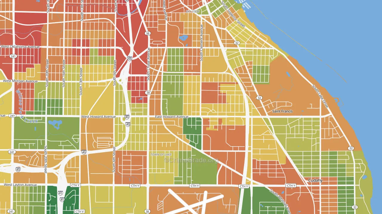 Tippecanoe, Milwaukee, WI Map of Robbery Rates