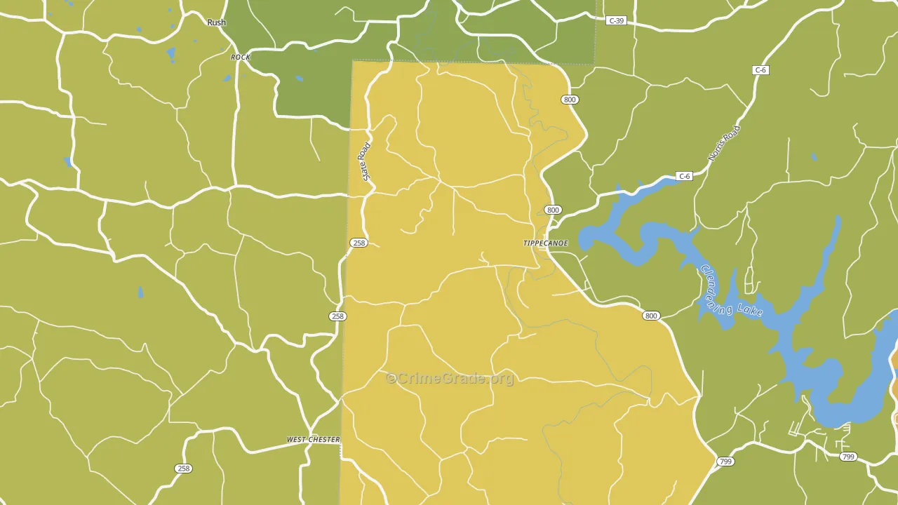 Tippecanoe, OH Map of Robbery Rates