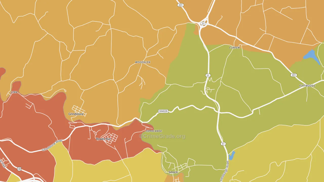 Tippecanoe, PA Map of Robbery Rates