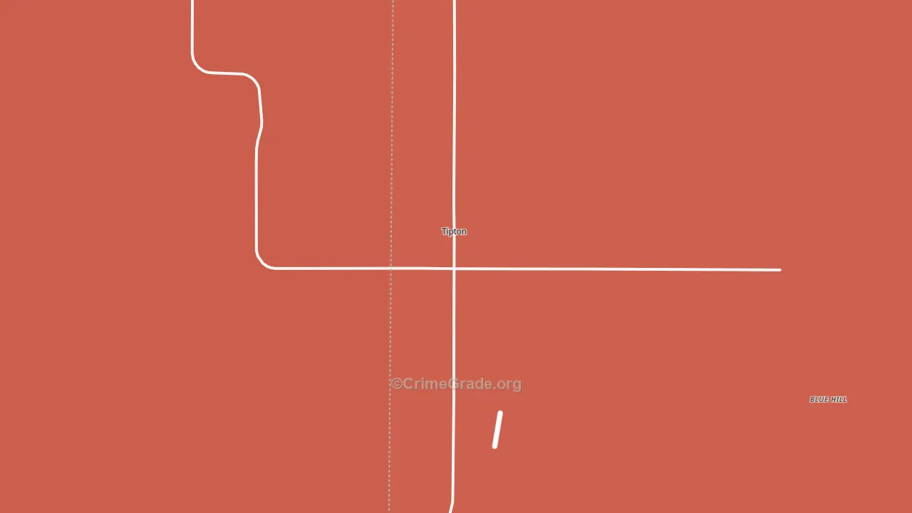 Tipton, KS Map of Robbery Rates