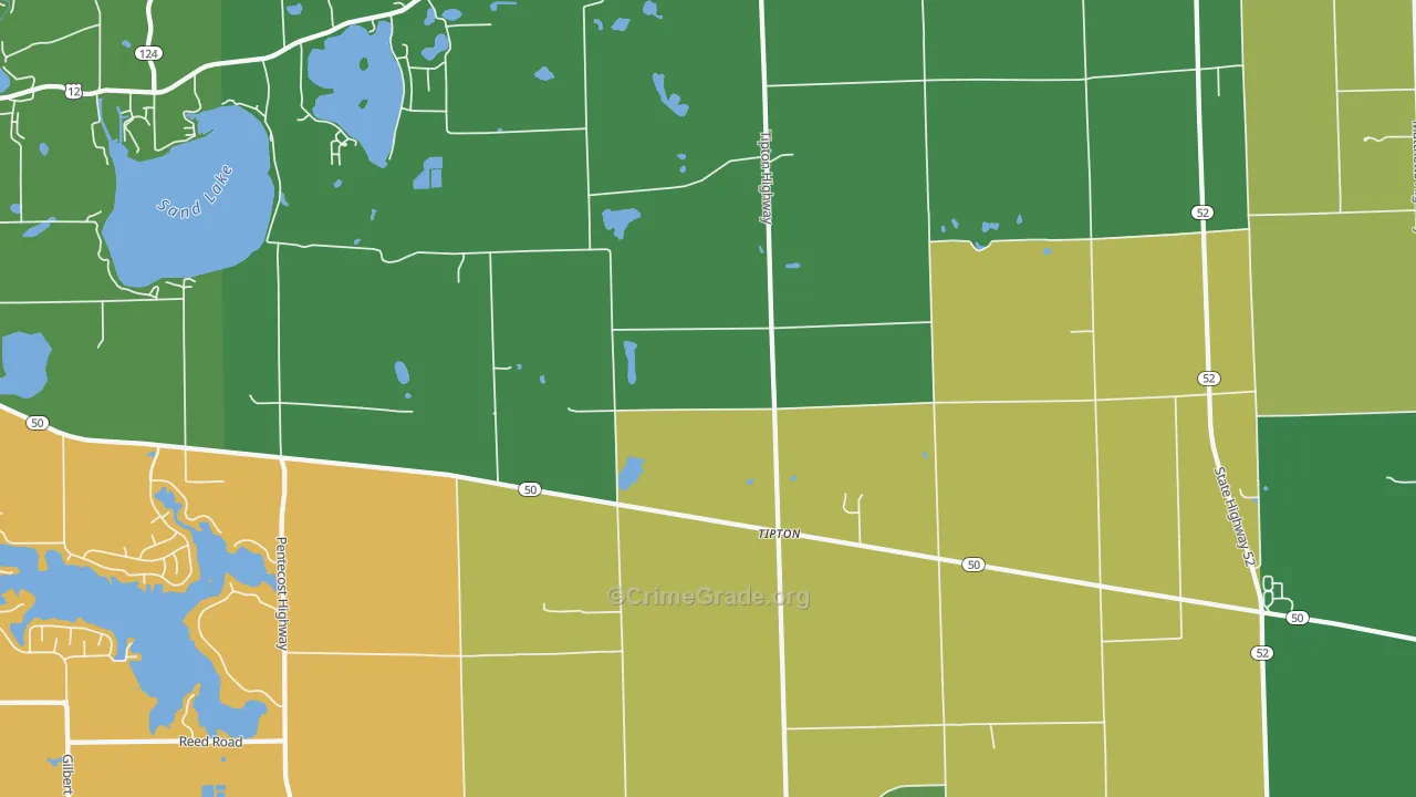 Tipton, MI Map of Robbery Rates