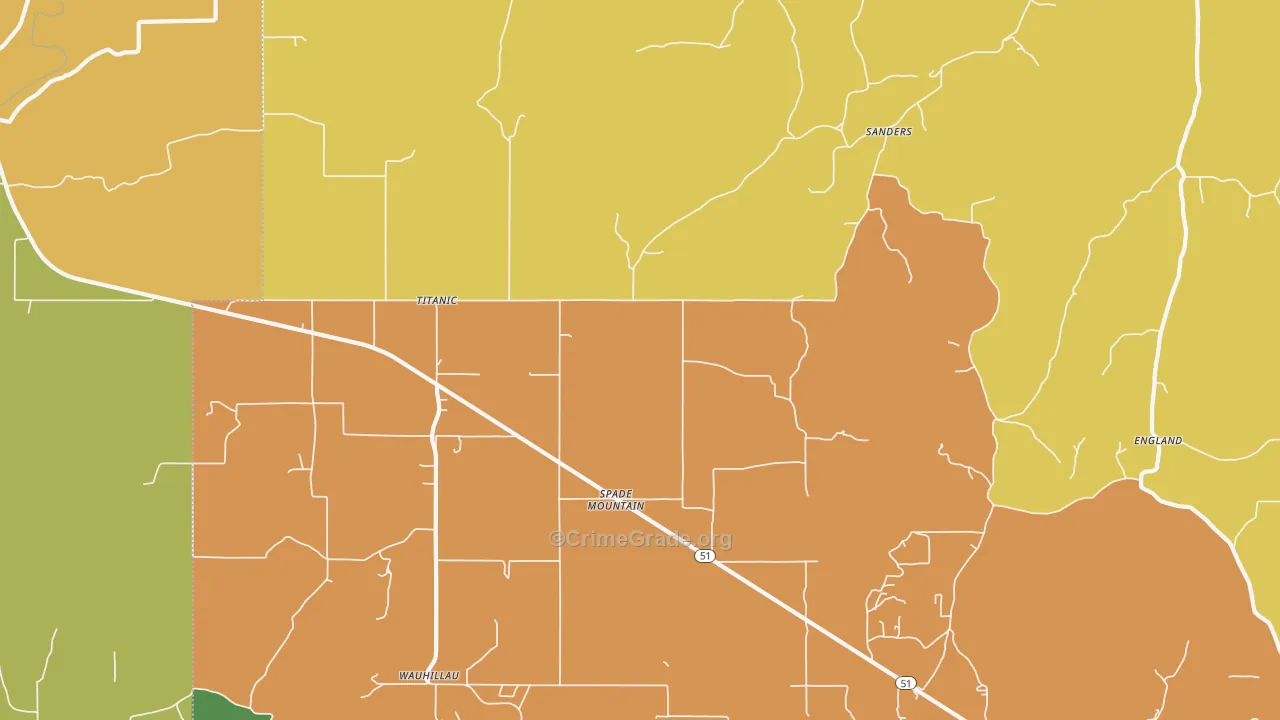 Titanic, OK Map of Robbery Rates