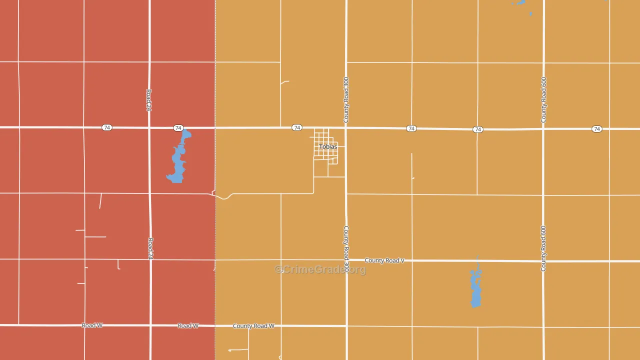 Tobias, NE Map of Robbery Rates
