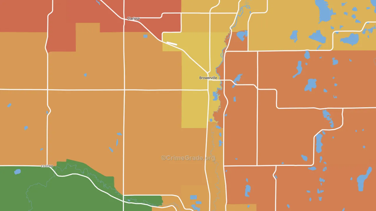Todd County, MN Map of Robbery Rates