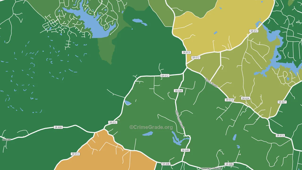Todds Tavern, VA Map of Robbery Rates