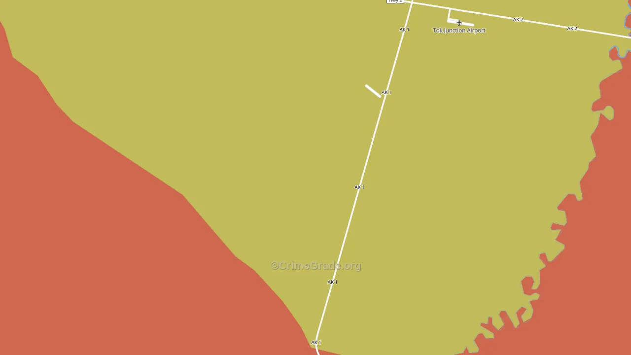 Tok, AK Map of Robbery Rates