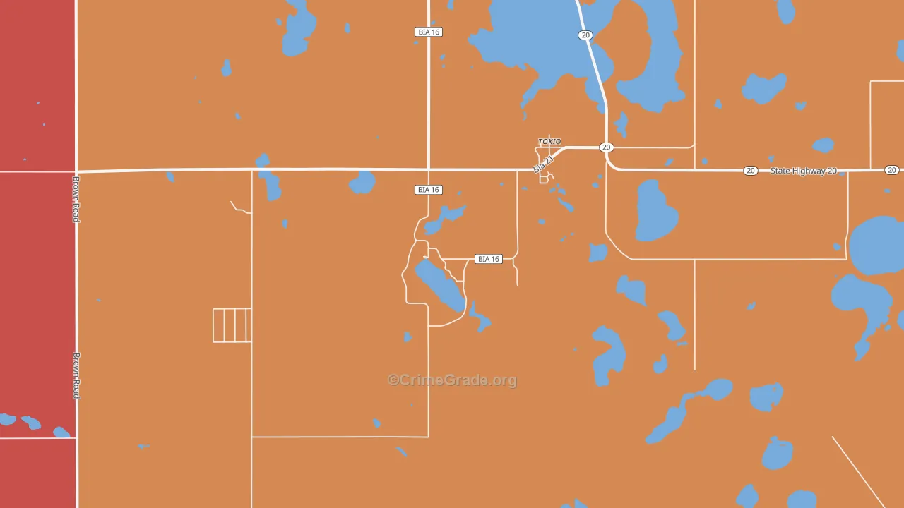 Tokio, ND Map of Robbery Rates