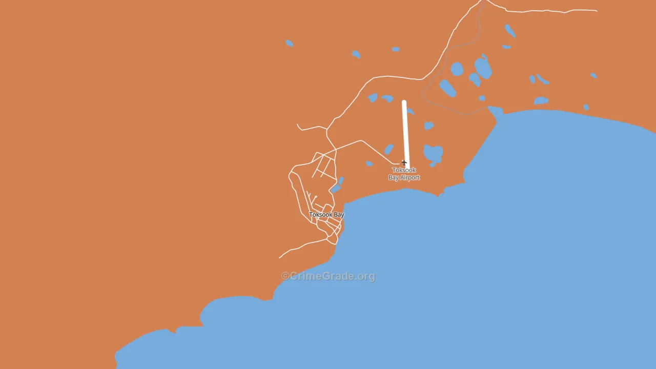 Toksook Bay, AK Map of Robbery Rates
