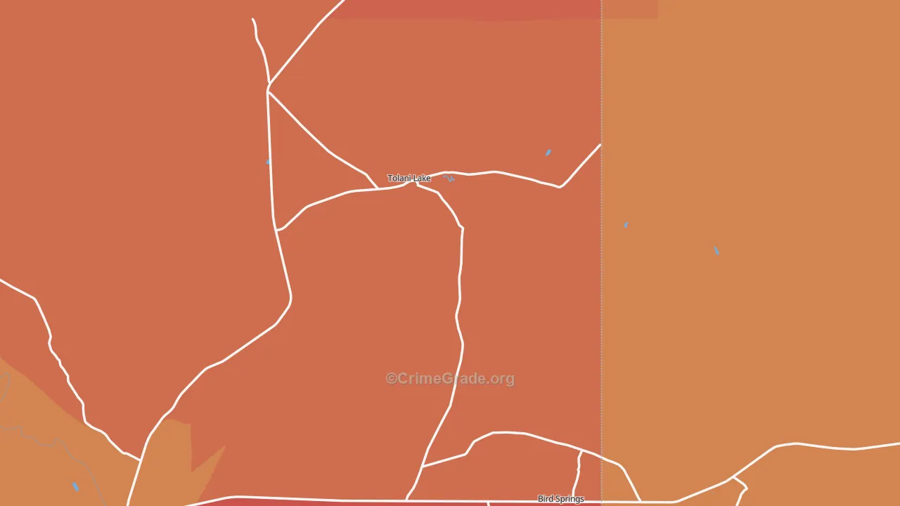 Tolani Lake, AZ Map of Robbery Rates