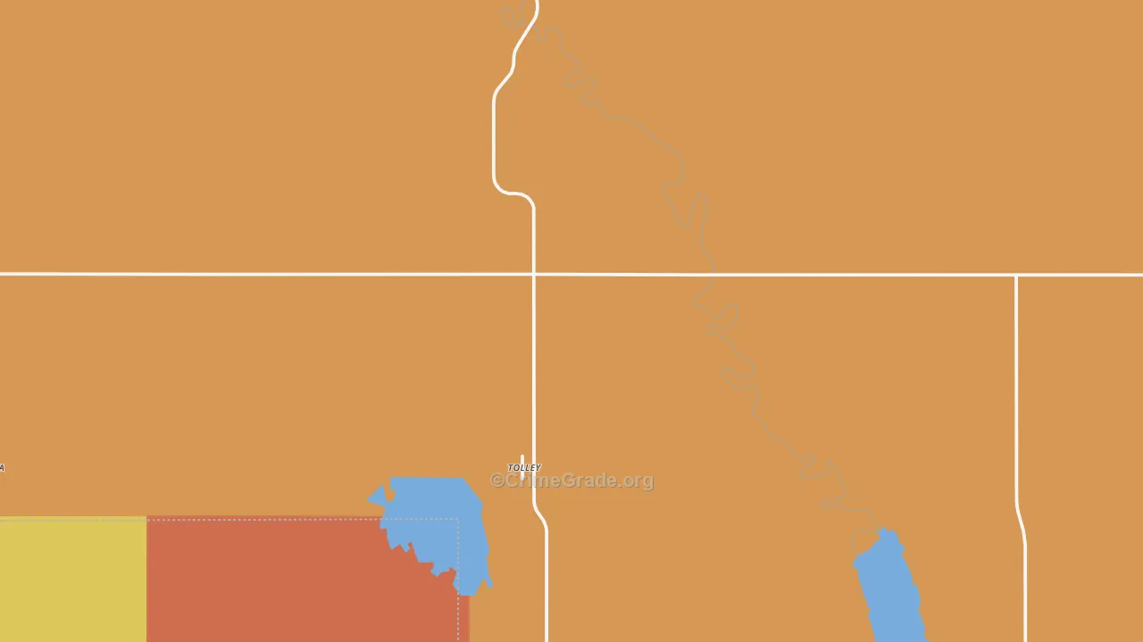 Tolley, ND Map of Robbery Rates