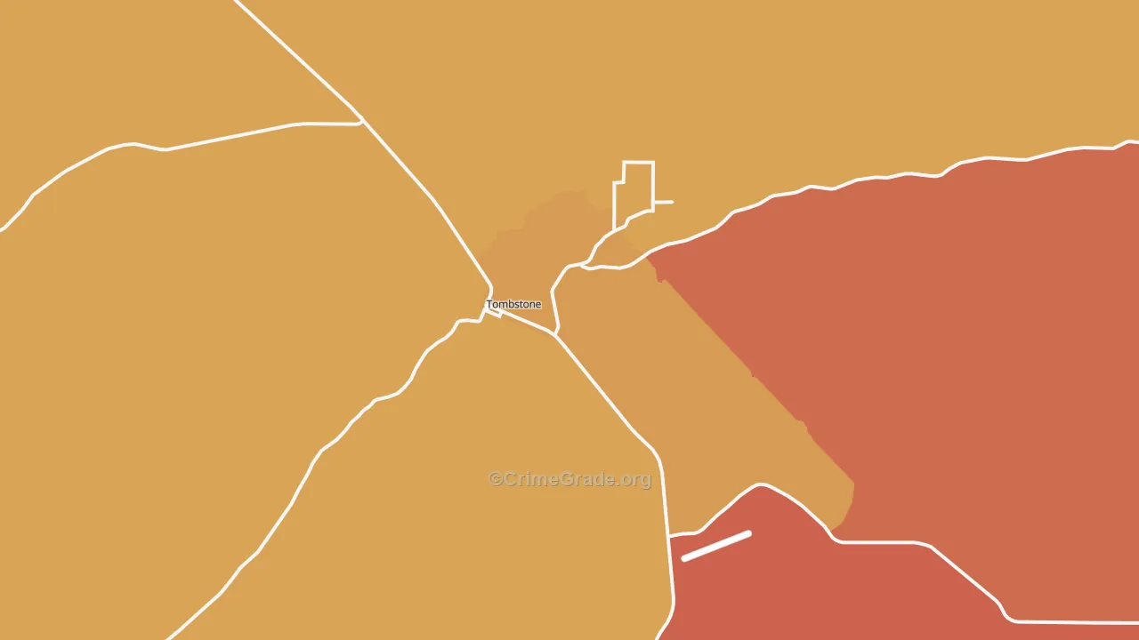 Tombstone, AZ Map of Robbery Rates