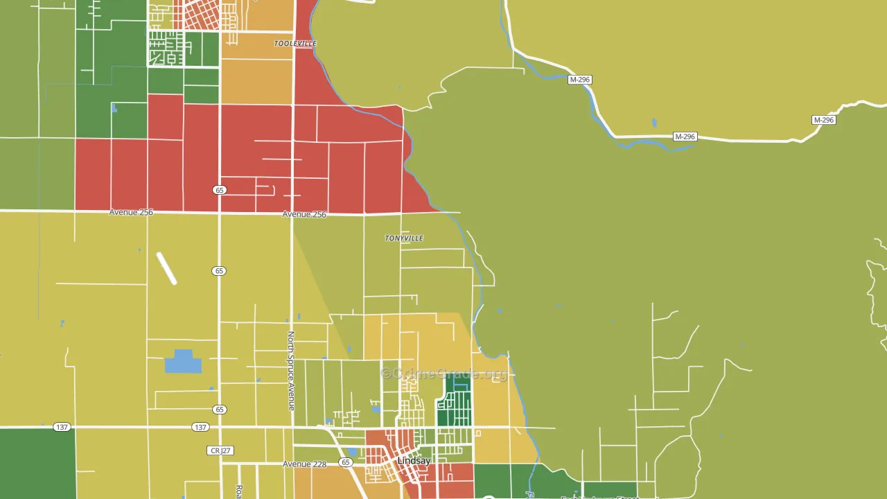 Tonyville, CA Map of Robbery Rates