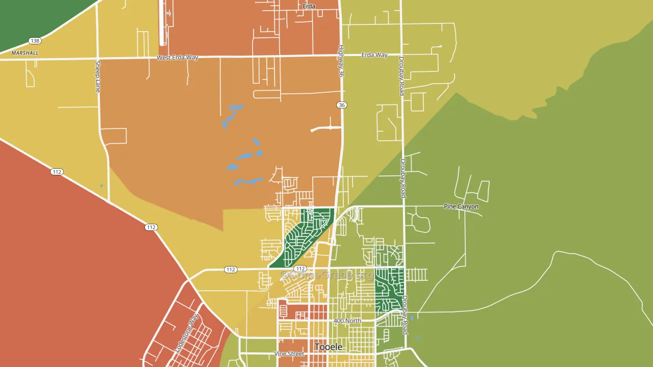 Tooele, UT Map of Robbery Rates