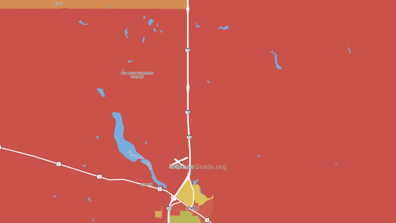 Toole County, MT Map of Robbery Rates