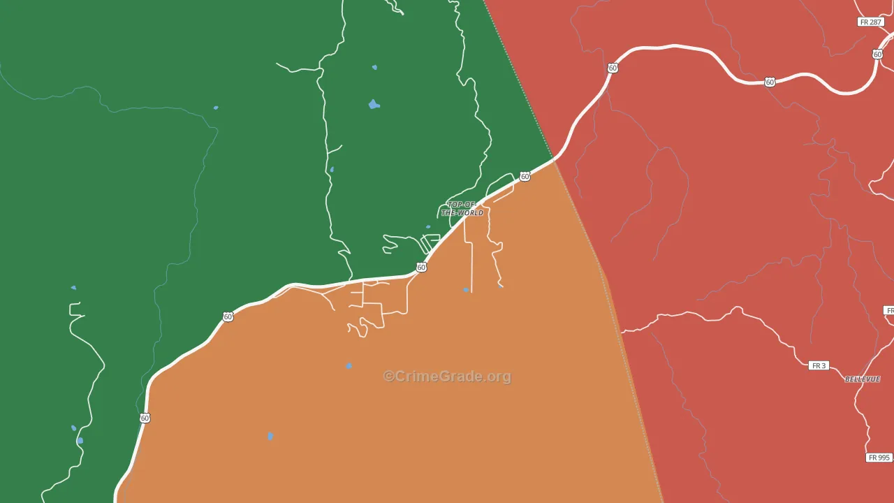 Top-of-the-World, AZ Map of Robbery Rates