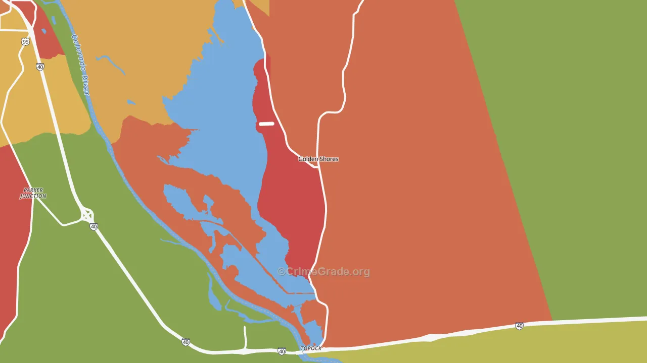 Topock, AZ Map of Robbery Rates