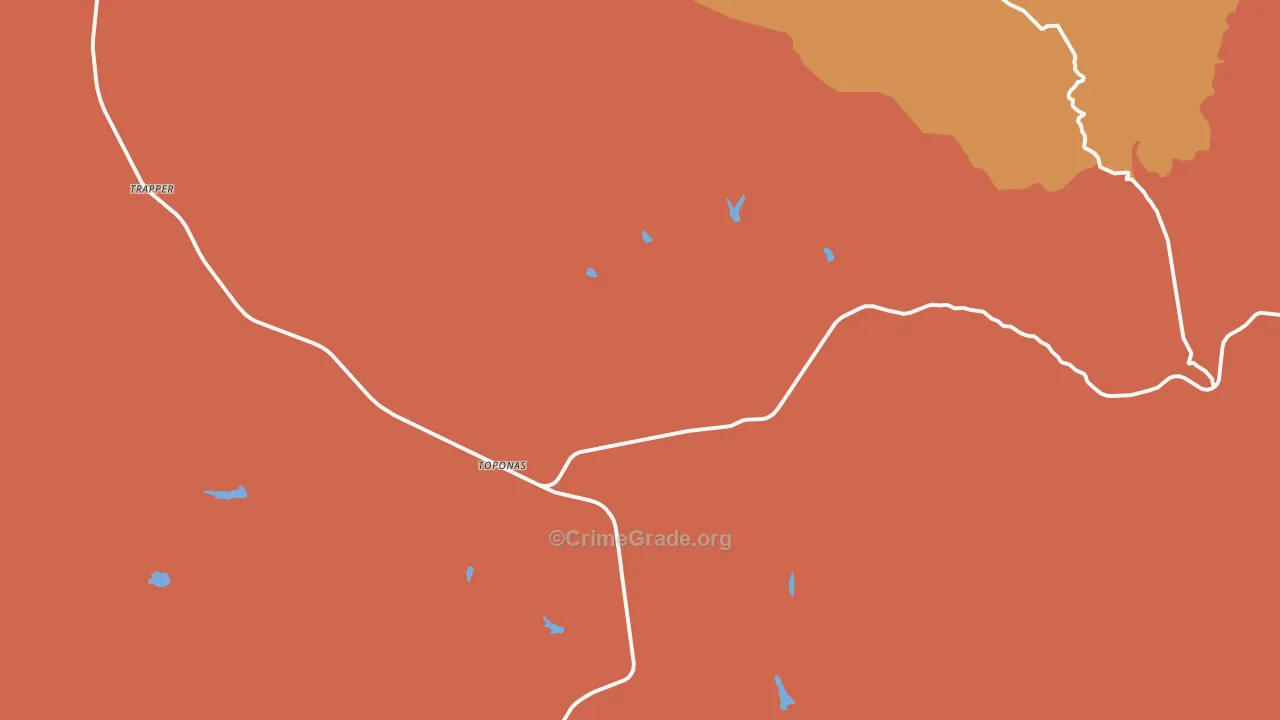 Toponas, CO Map of Robbery Rates
