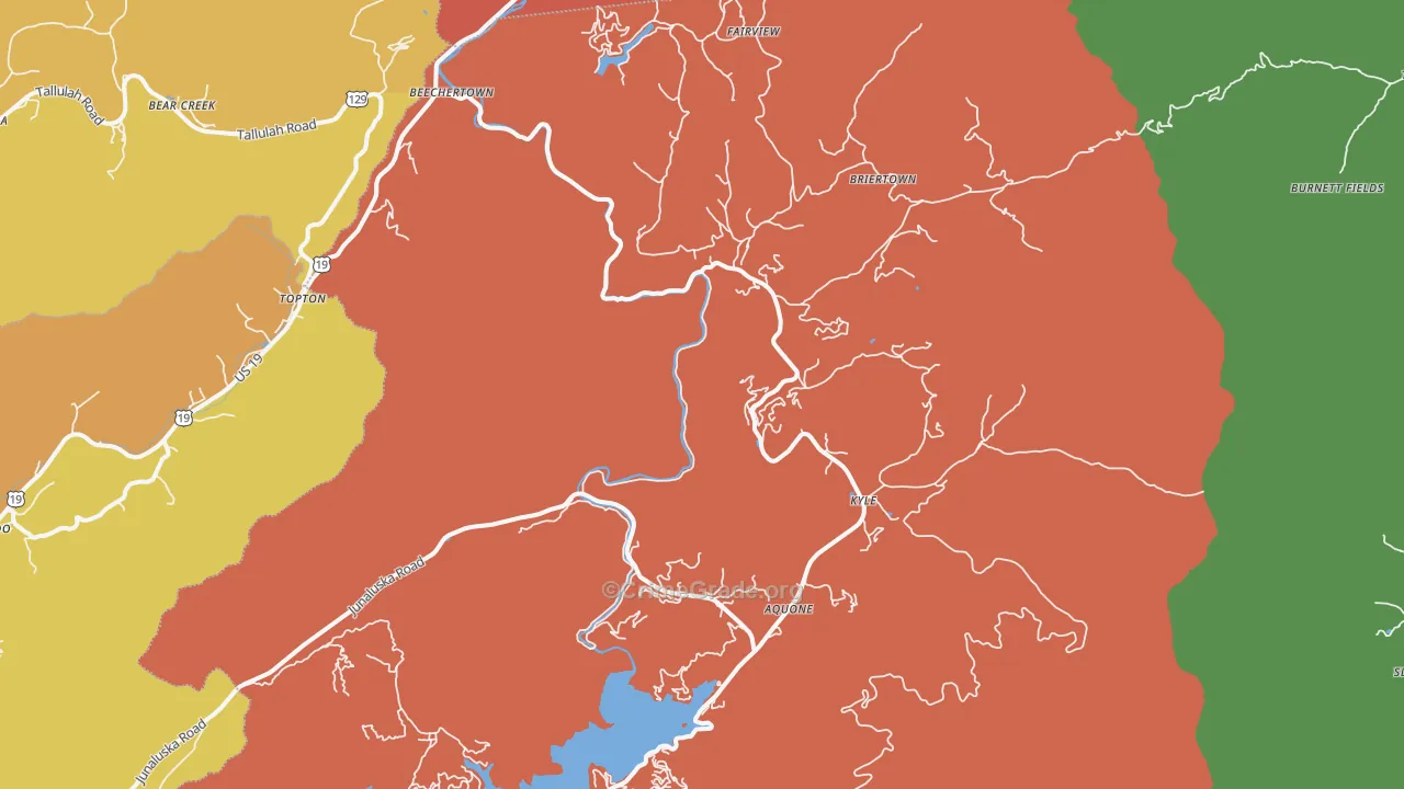 Topton, NC Map of Robbery Rates