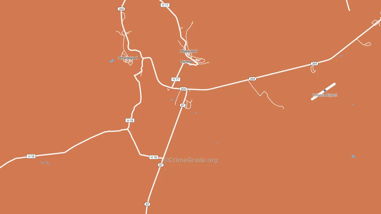 Toreva, AZ Map of Robbery Rates