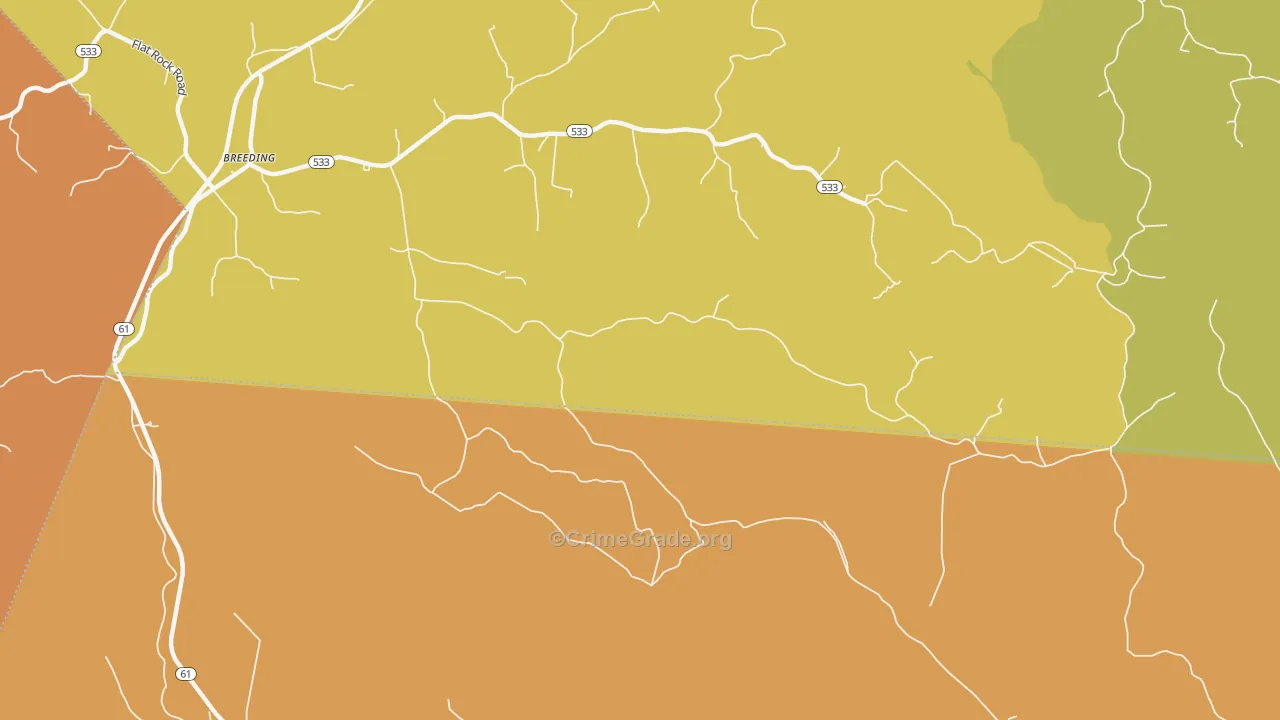 Toria, KY Map of Robbery Rates