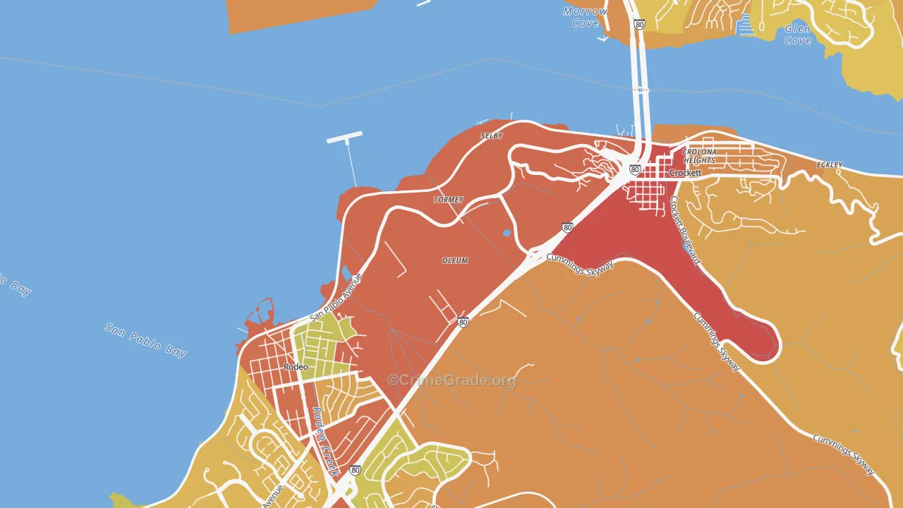 Tormey, CA Map of Robbery Rates