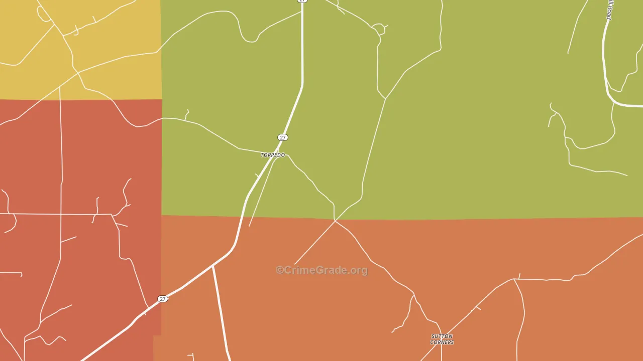 Torpedo, PA Map of Robbery Rates