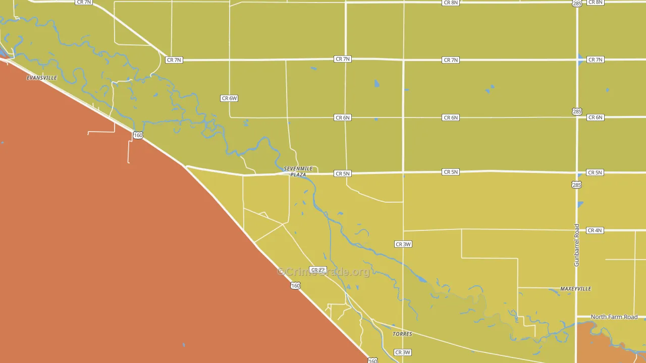 Torres, CO Map of Robbery Rates