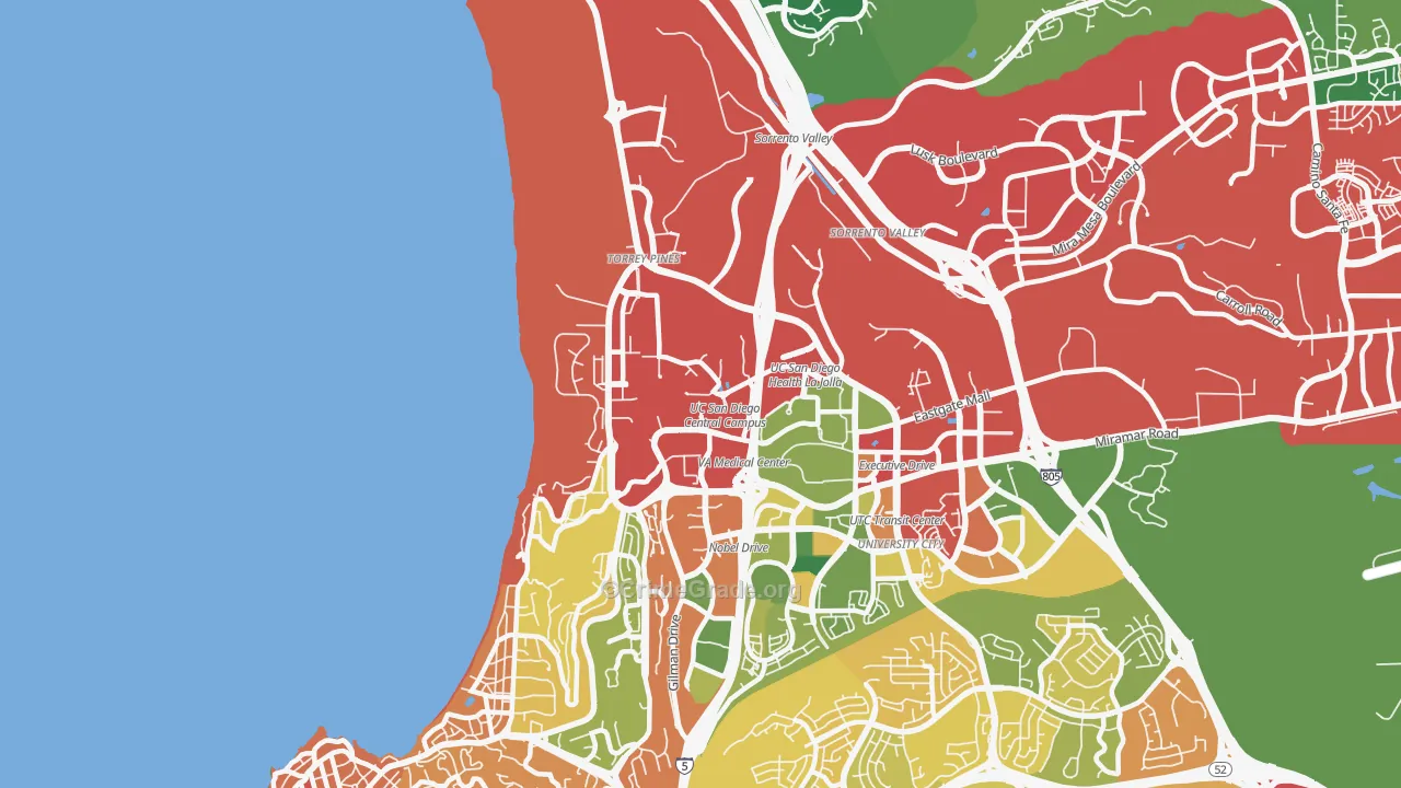 Torrey Pines, San Diego, CA Map of Robbery Rates