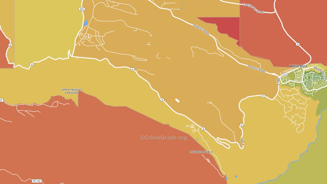 Totavi, NM Map of Robbery Rates