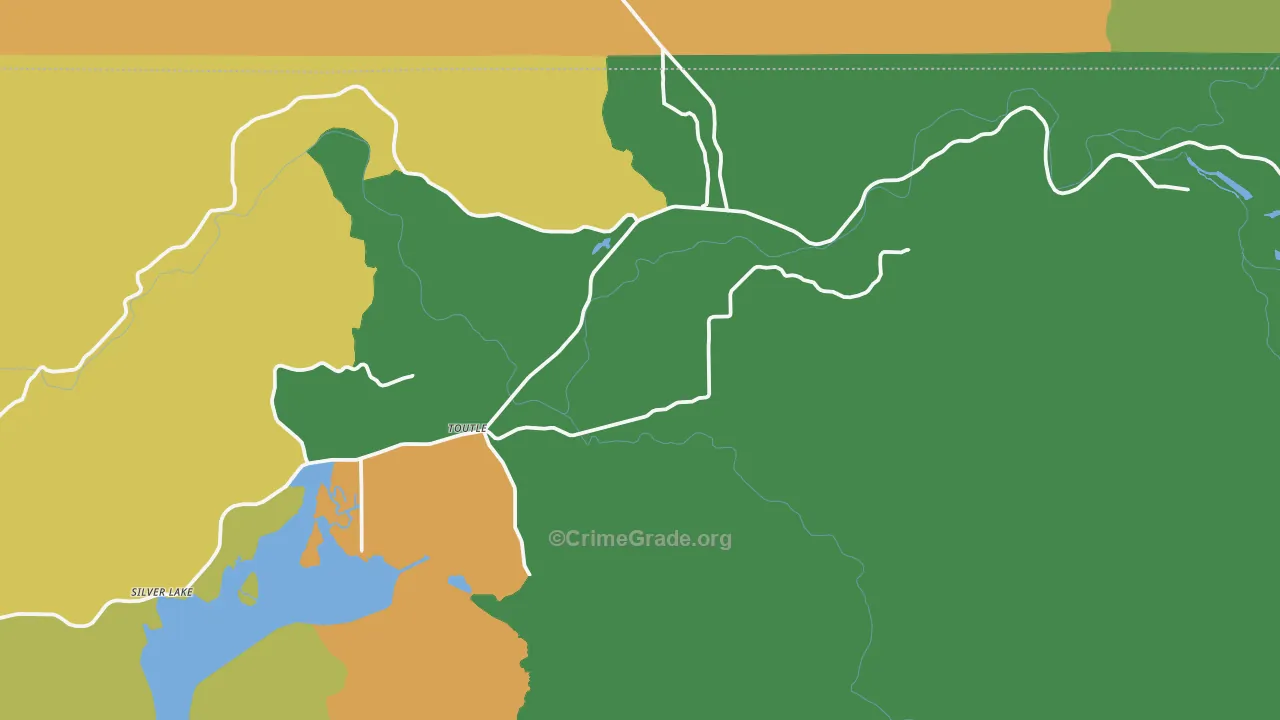 Toutle, WA Map of Robbery Rates