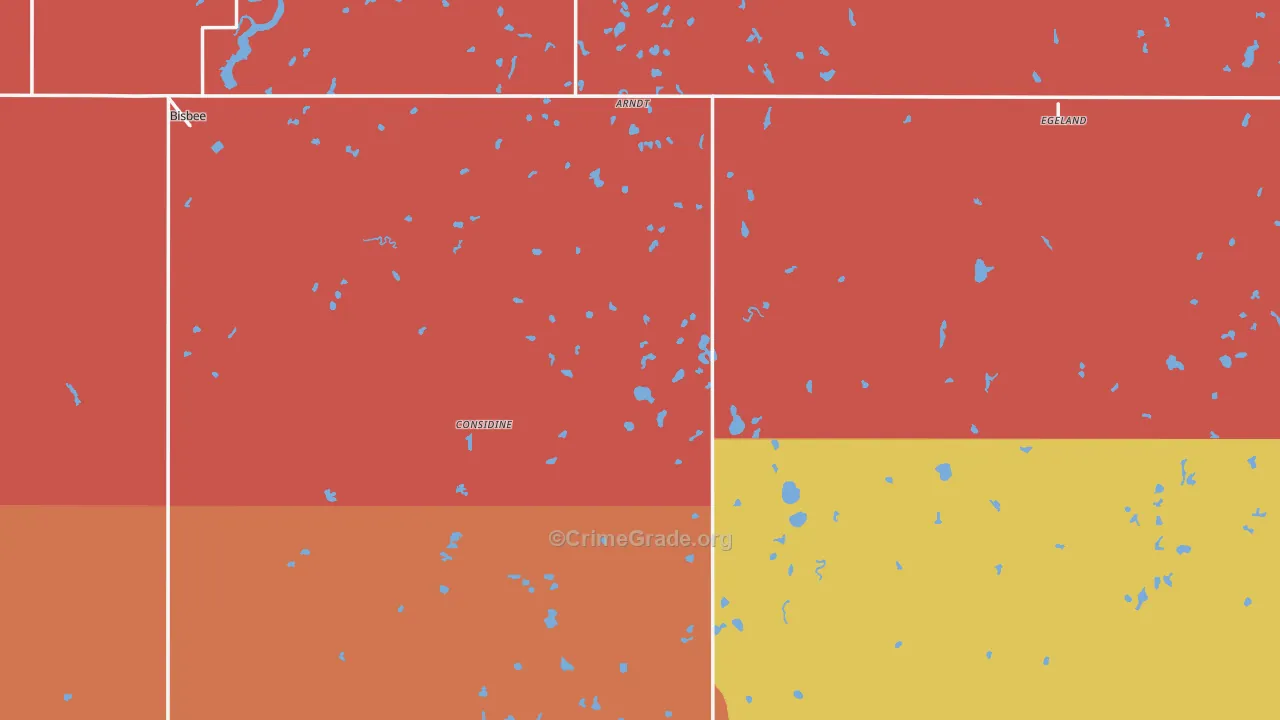 Towner County, ND Map of Robbery Rates