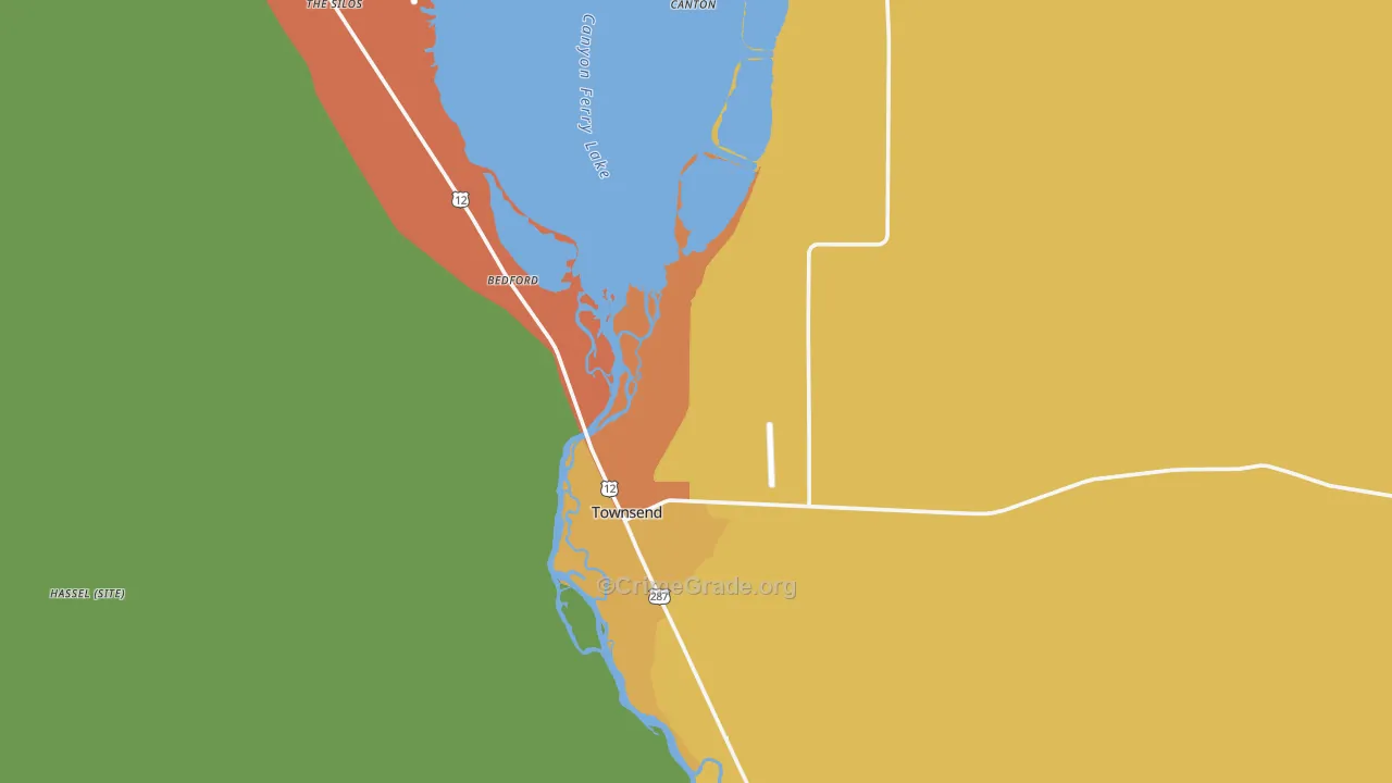 Townsend, MT Map of Robbery Rates