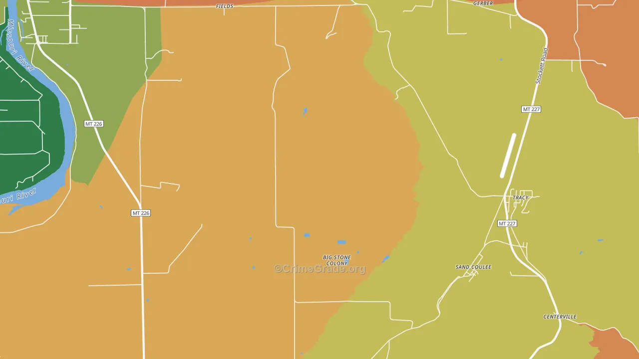 Tracy, MT Map of Robbery Rates