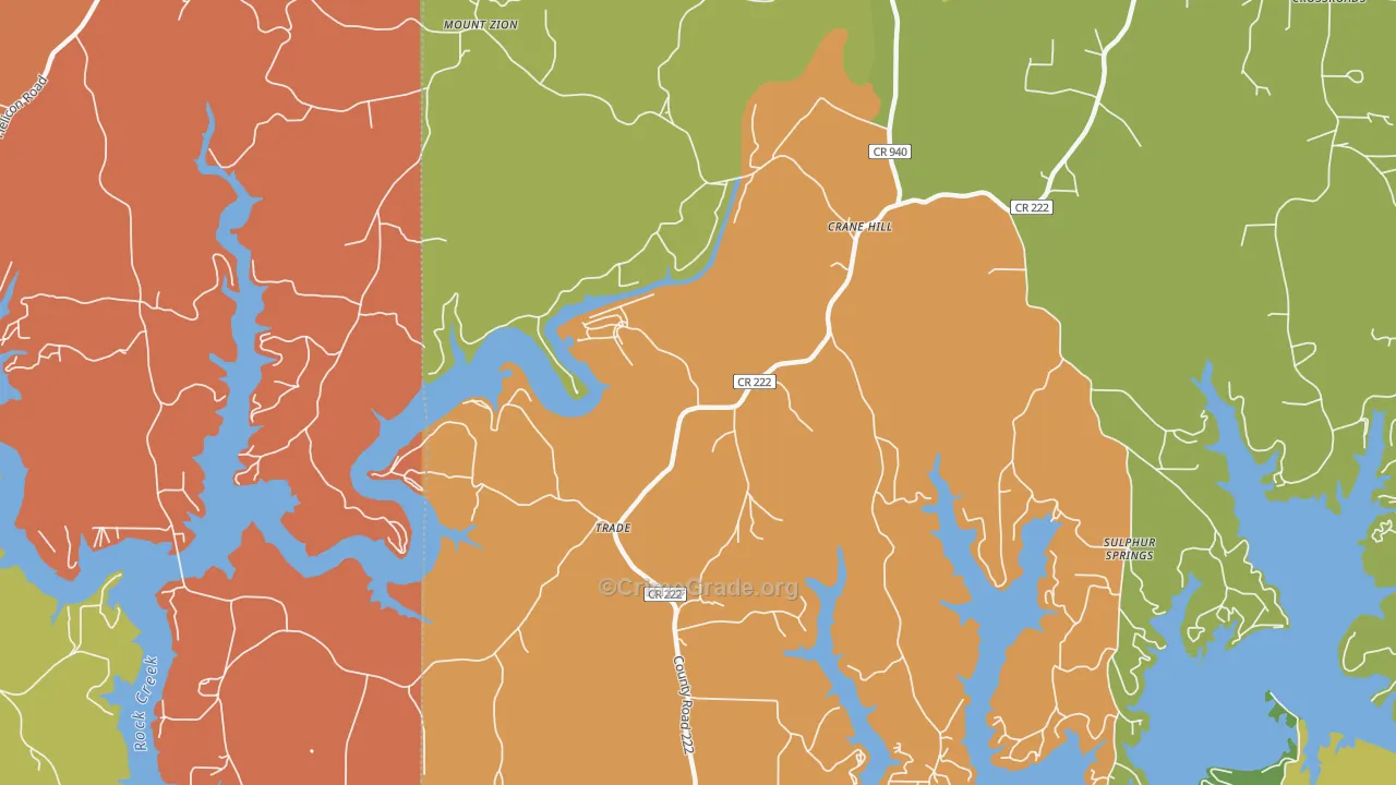 Trade, AL Map of Robbery Rates