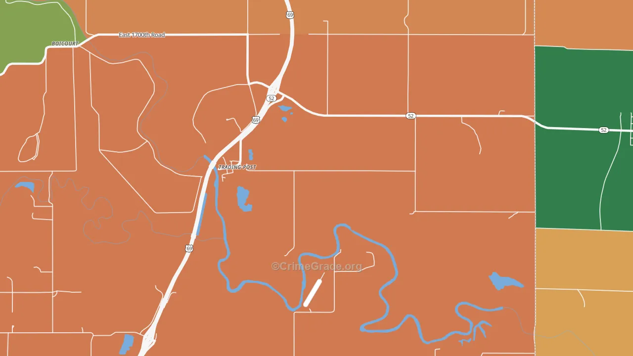 Trading Post, KS Map of Robbery Rates