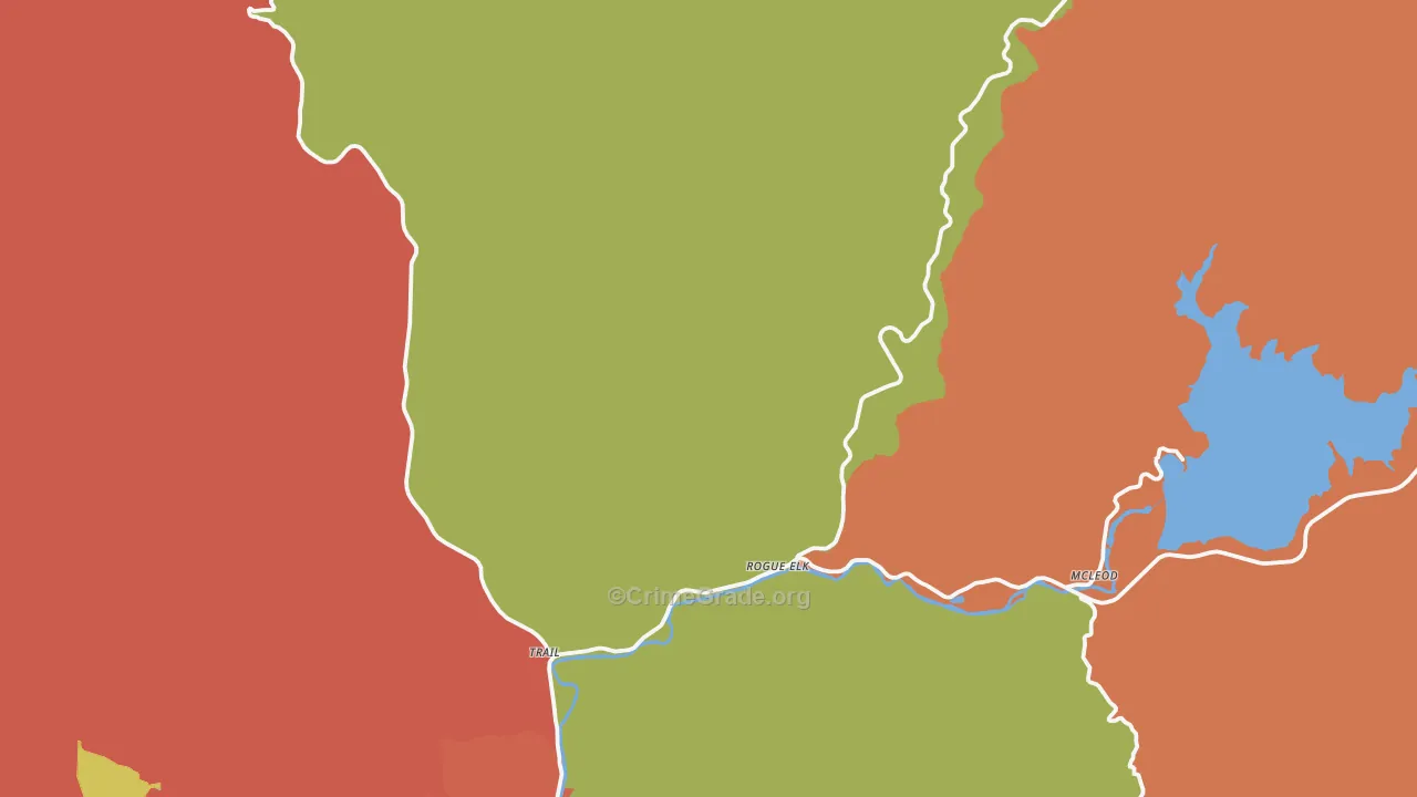 Trail, OR Map of Robbery Rates