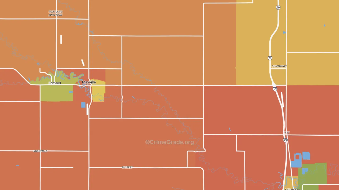 Traill County, ND Map of Robbery Rates