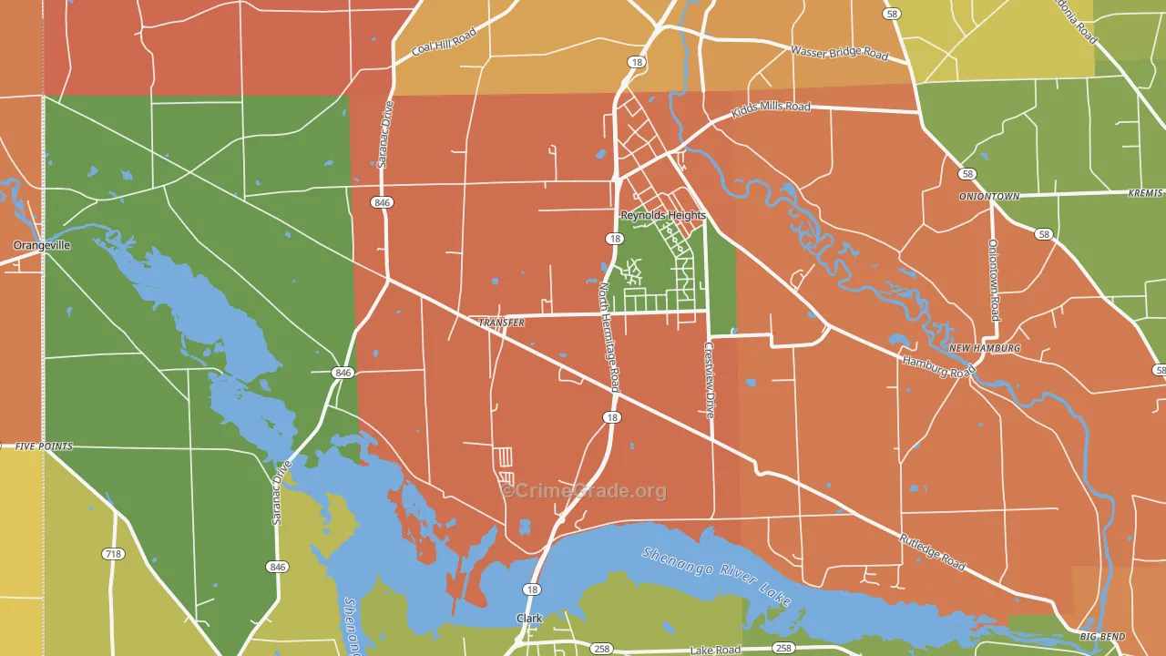 Transfer, PA Map of Robbery Rates