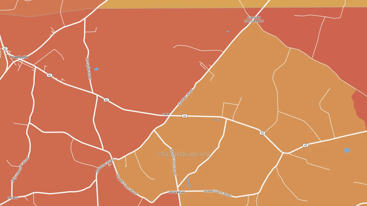 Trap, NC Map of Robbery Rates