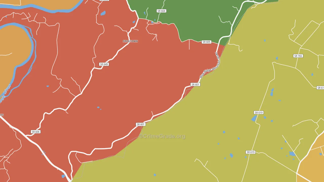 Trapp, VA Map of Robbery Rates
