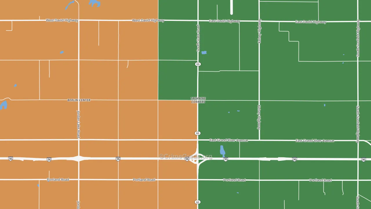 Tremaine Corners, MI Map of Robbery Rates