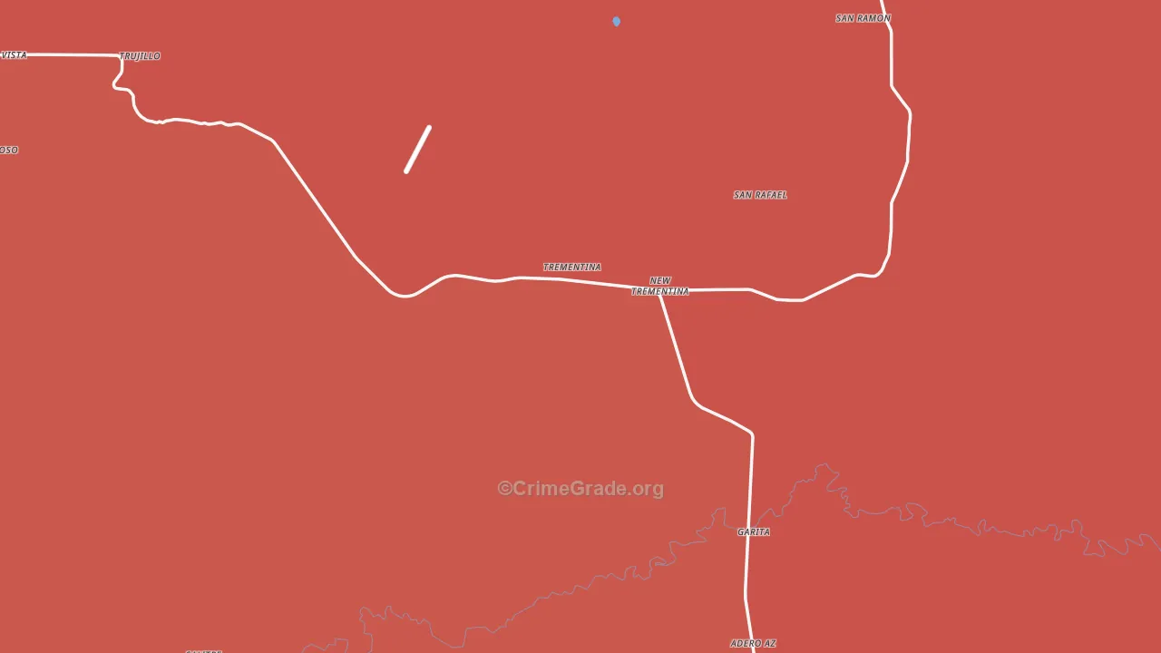 Trementina, NM Map of Robbery Rates