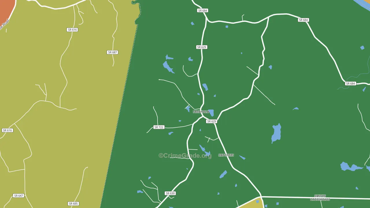 Trenholm, VA Map of Robbery Rates