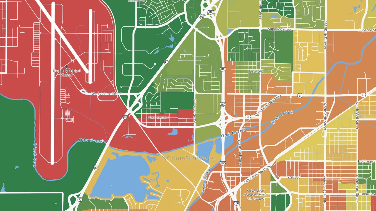 Tri-Court, Lincoln, NE Map of Robbery Rates