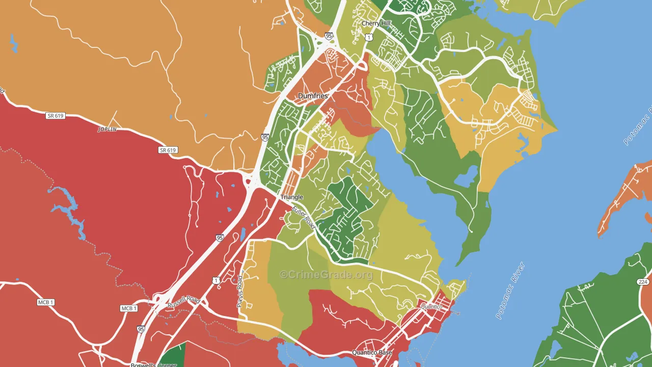 Triangle, VA Map of Robbery Rates