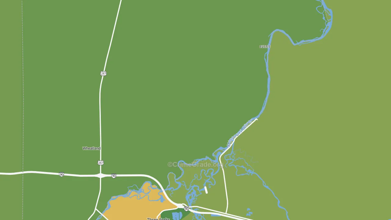 Trident, MT Map of Robbery Rates
