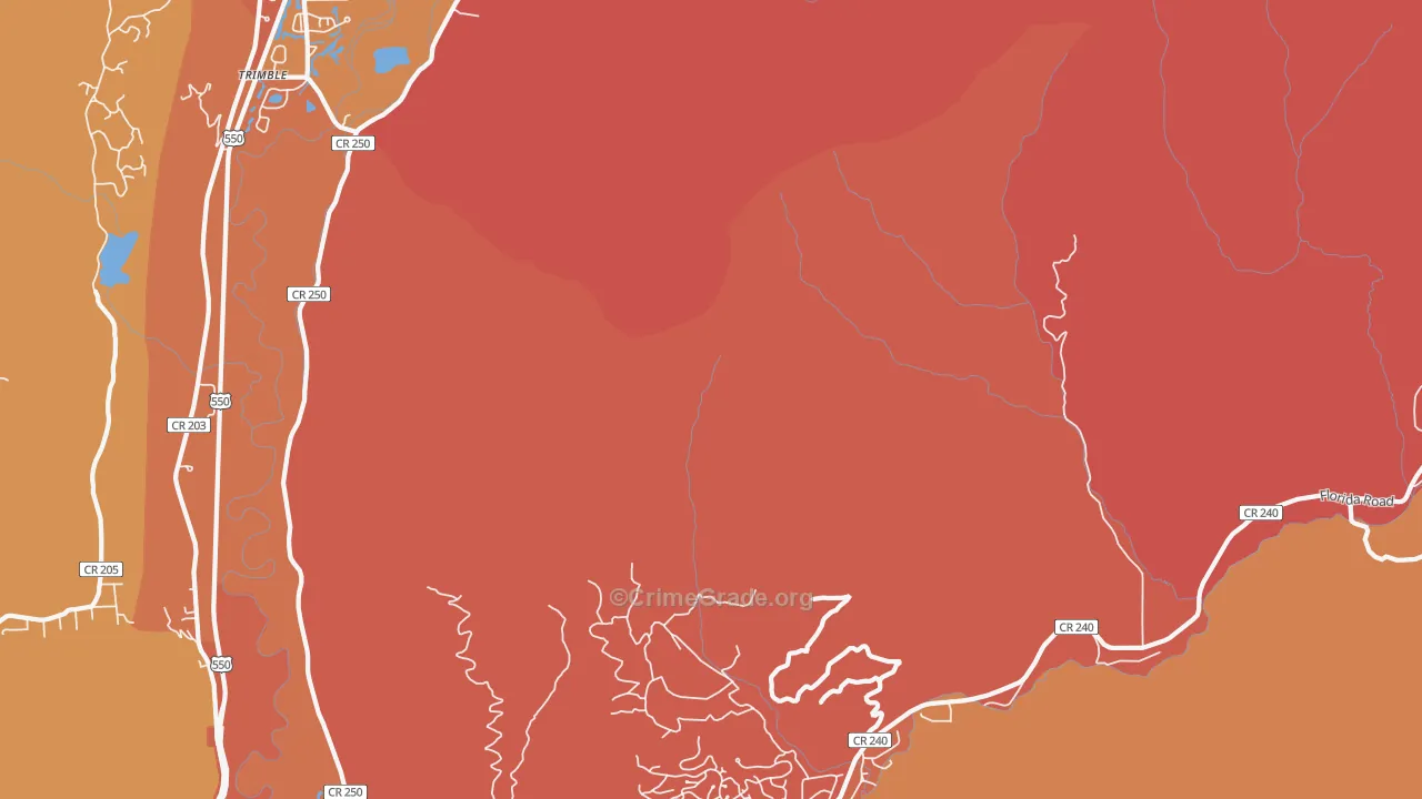 Trimble, CO Map of Robbery Rates