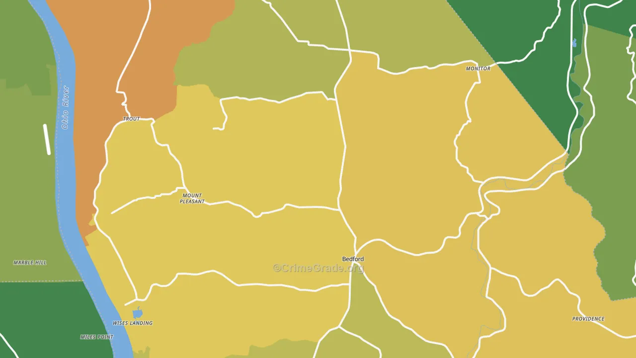 Trimble County, KY Map of Robbery Rates