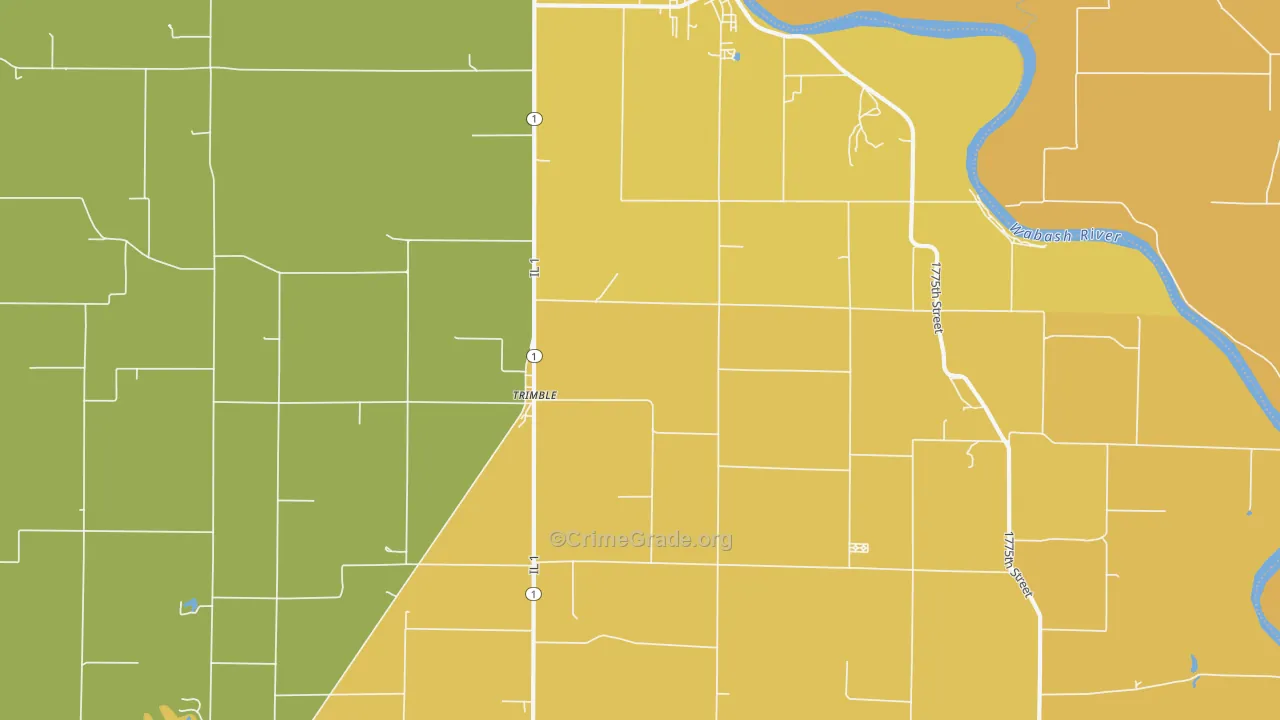 Trimble, IL Map of Robbery Rates