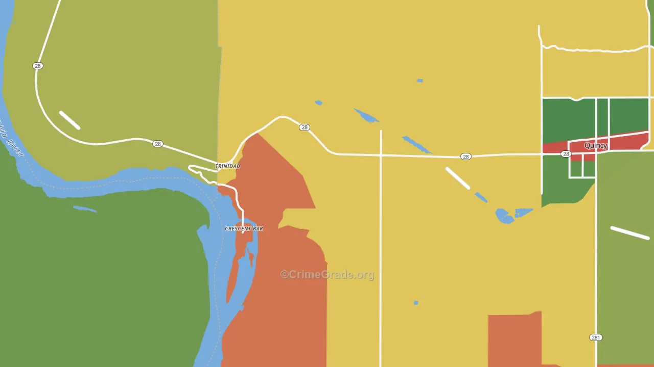 Trinidad, WA Map of Robbery Rates